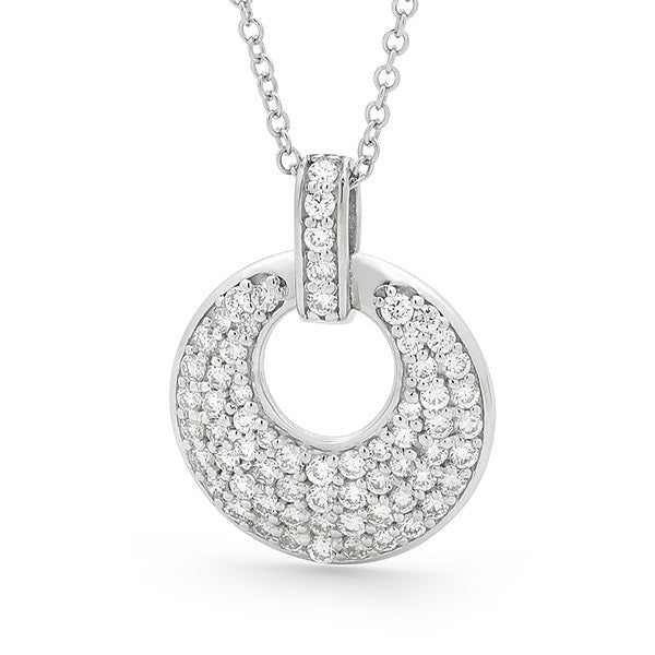Diamond Pave Diamond Pendant in 9ct White Gold (chain not included)