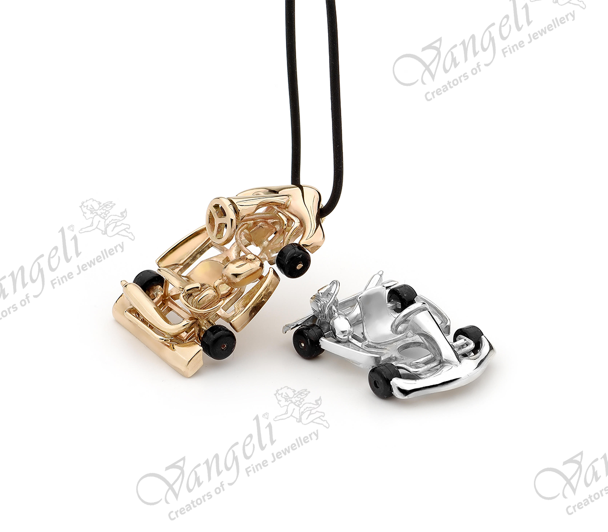 Custom deigned silver and gold go carts