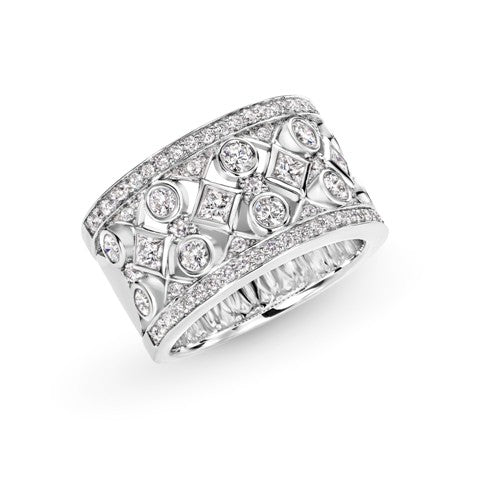 Diamond Bezel/Bead Set Diamond Dress Ring in 18ct White Gold